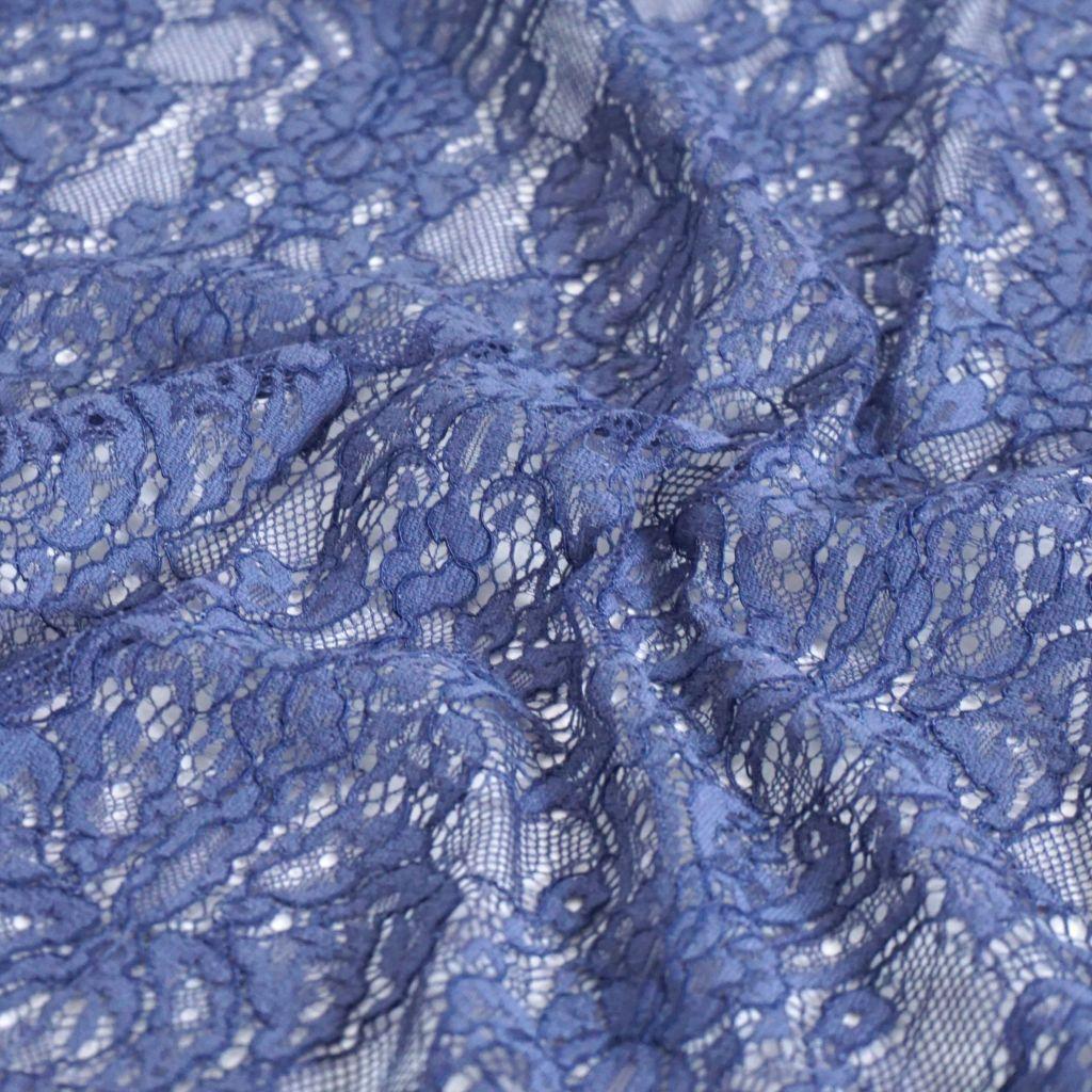 Netz-Spitze mit Baumwolle Ornamente warmes blau